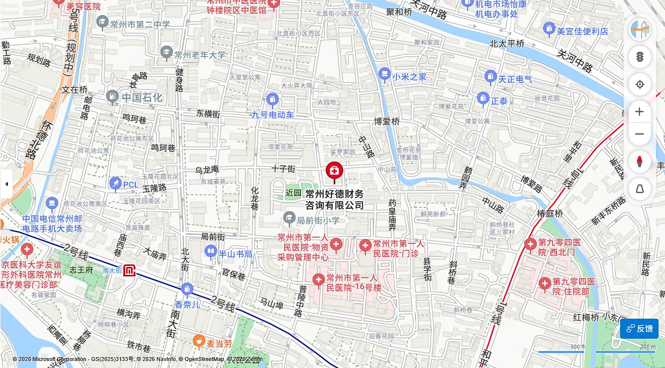 好德财务位置 - Bing地图